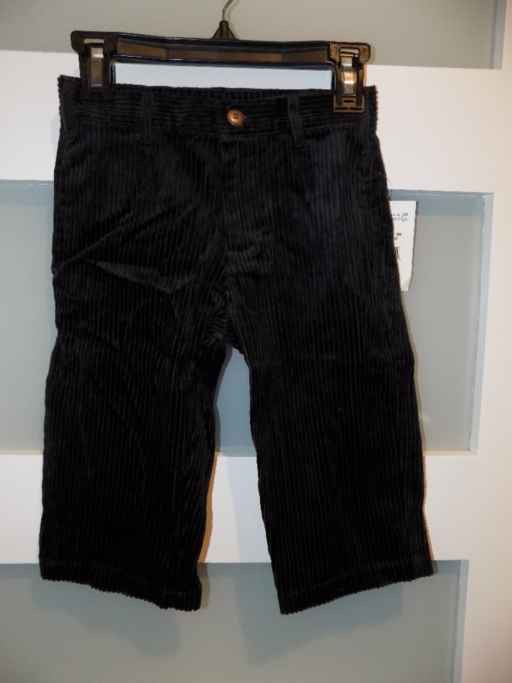 Kitestrings Black Corduroy Flat Front Pants Size 2T Boy's NEW